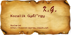 Kozalik György névjegykártya
